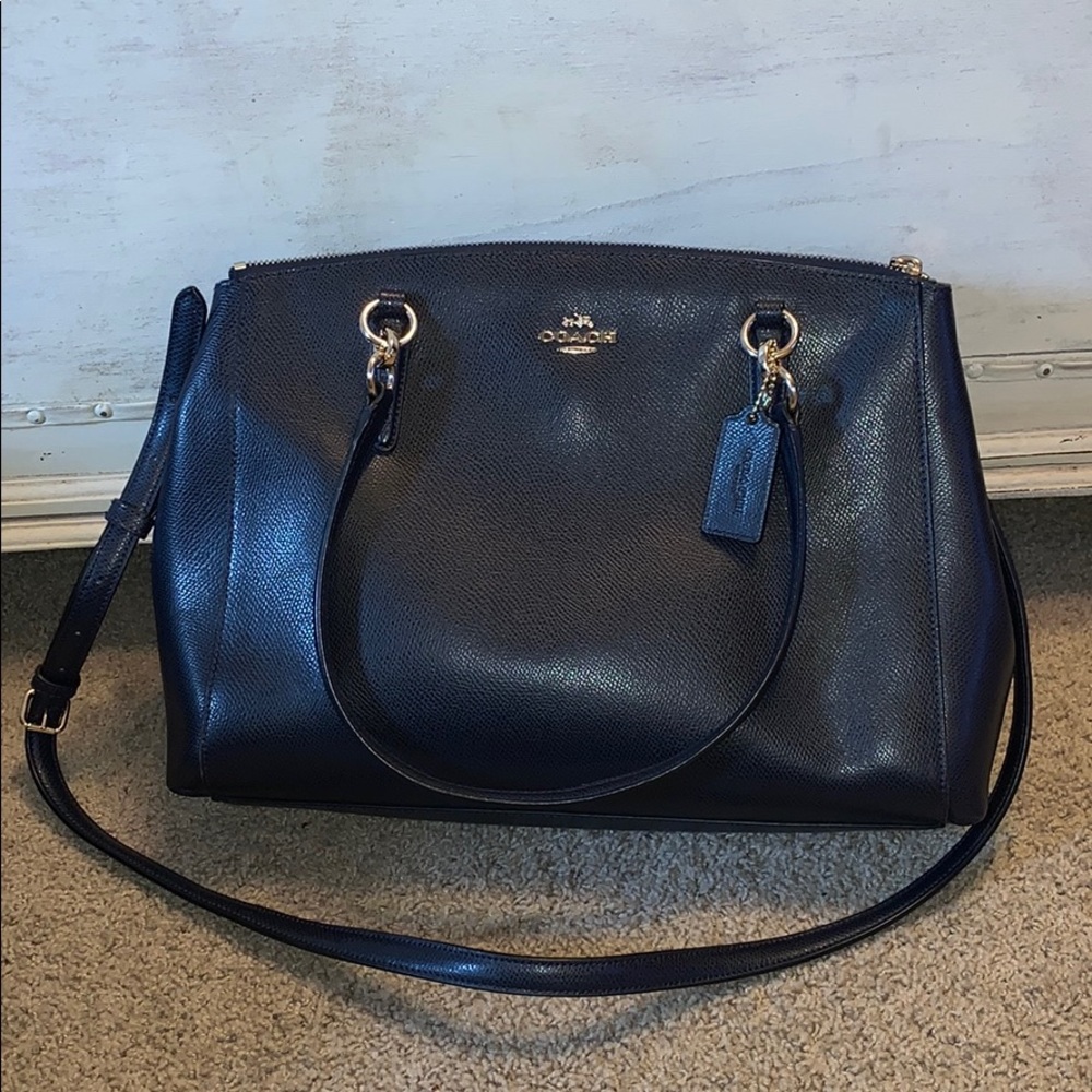 Coach Christie carryall in Navy blue leather